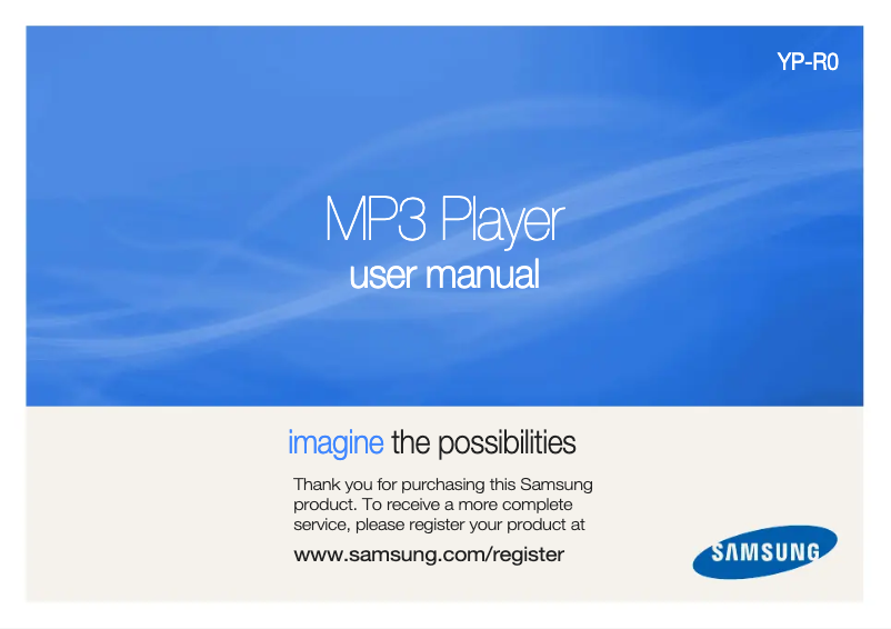 Image de la première page du manuel de l'appareil YP-R0JEB