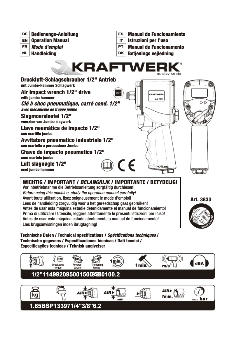 Page 1 de la notice Manuel utilisateur Kraftwerk 3837