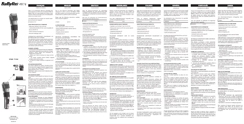 Page 1 de la notice Manuel utilisateur BaByliss E786E
