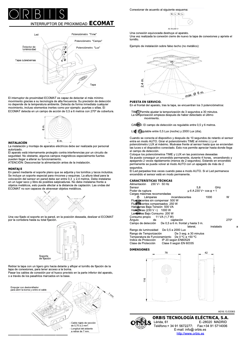 Page 1 de la notice Manuel utilisateur Orbis Ecomat