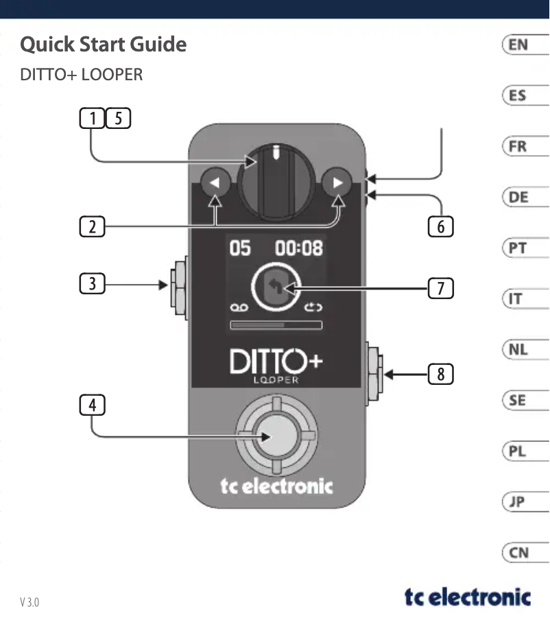 Page n°1 - Manuel utilisateur TC Electronic Ditto+ Looper