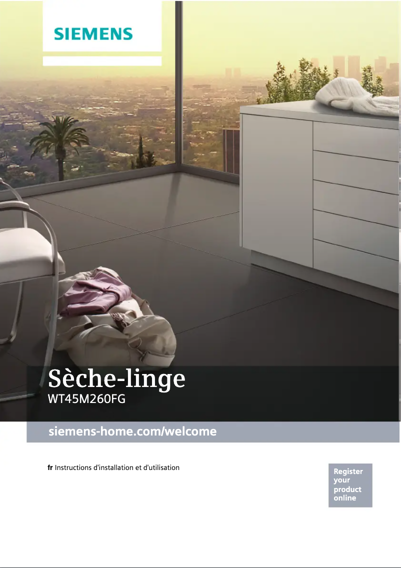 Page n°1 - Guide d'installation Siemens WT45M260FG