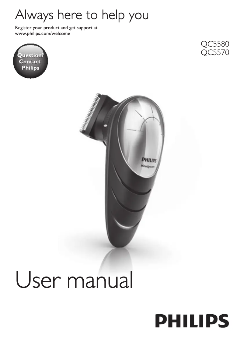 First page image of the manual for Headgroom QC5580
