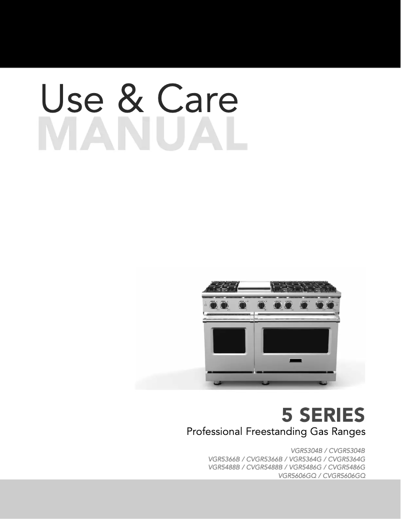 Page n°1 - Manuel utilisateur Viking VGR5486GBW