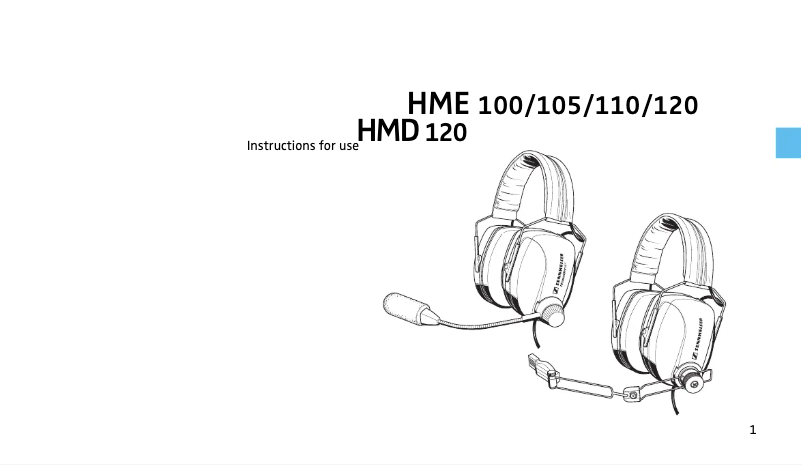 Page 1 de la notice Manuel utilisateur Sennheiser HME 100
