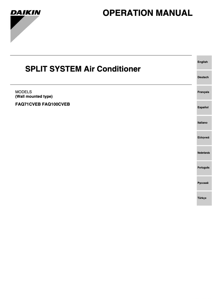 Página 1 del manual Manual de usuario Daikin FAQ71CVEB9