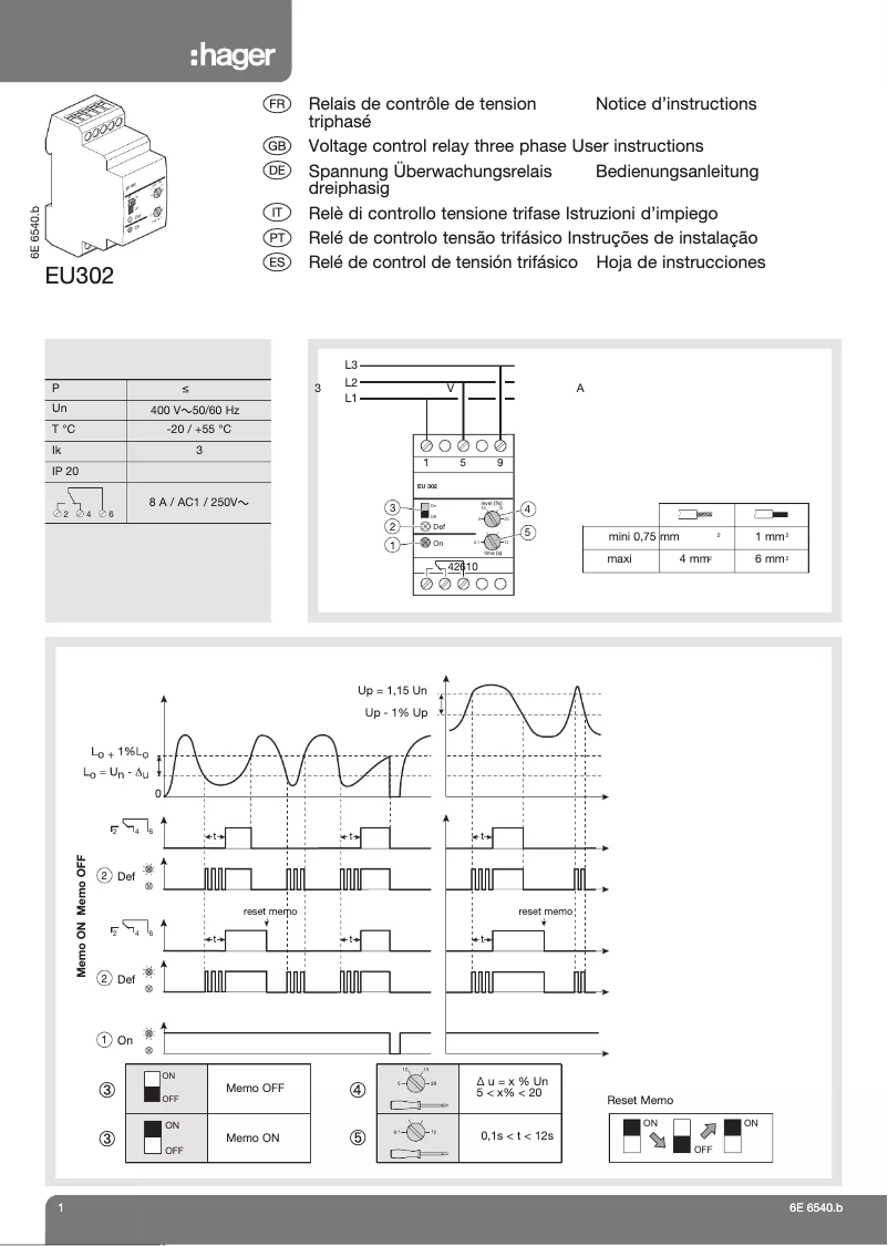 Image de la première page du manuel de l'appareil EU302