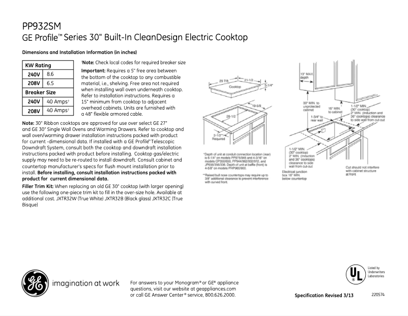 Image de la première page du manuel de l'appareil Profile PP932SMSS