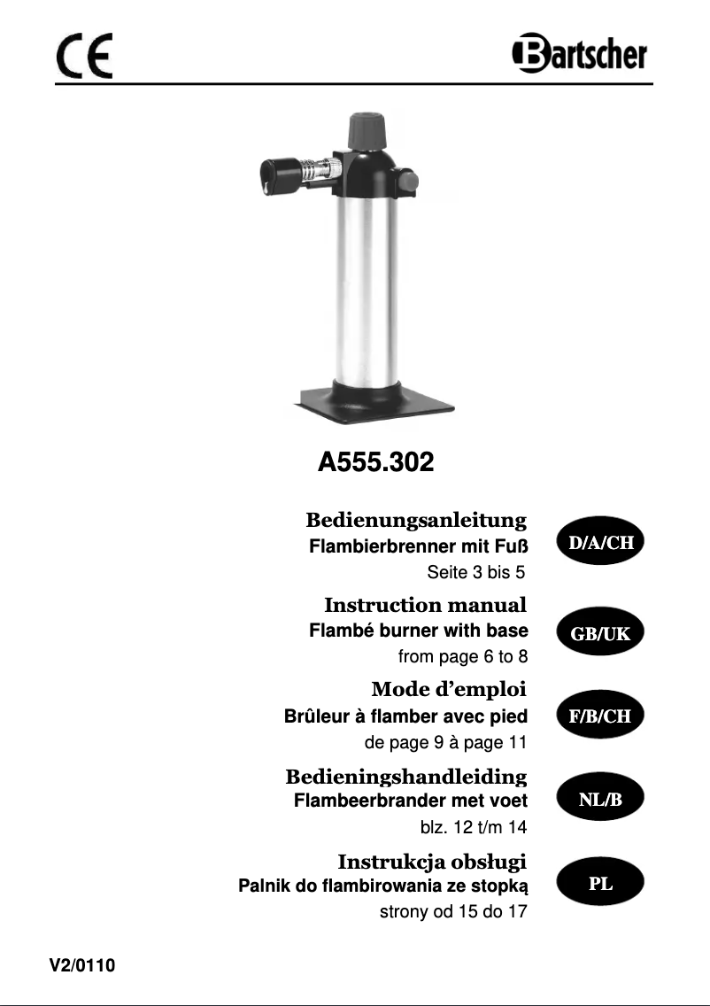 Page n°1 - Manuel utilisateur Bartscher A555302