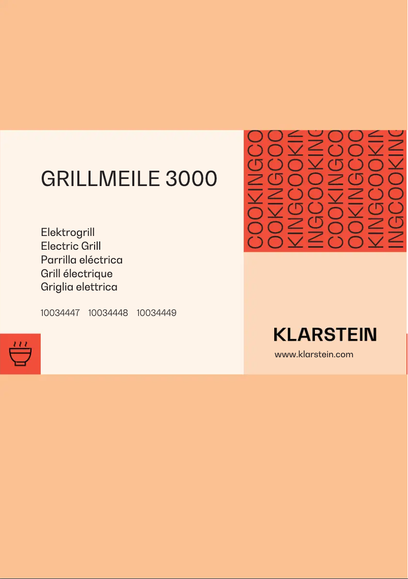 Page n°1 - Manuel utilisateur Klarstein Grillmeile 3000GR