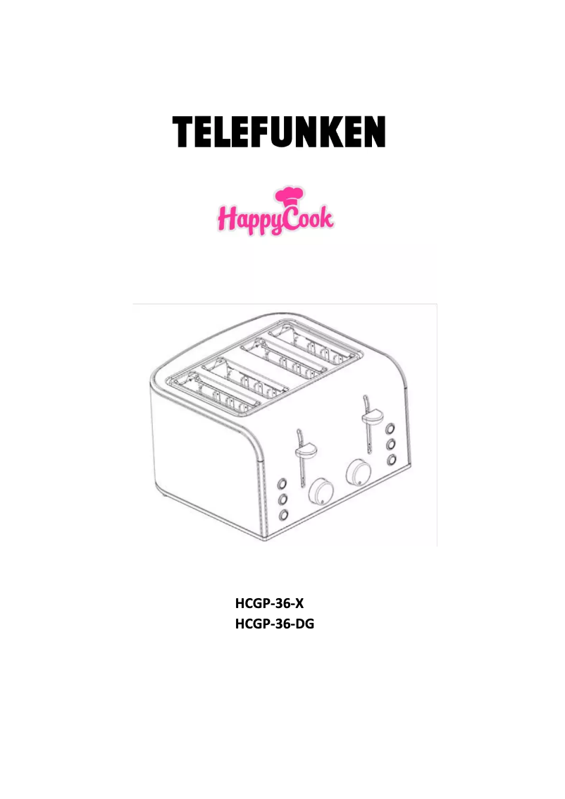 Page n°1 - Manuel utilisateur Telefunken HappyCook HCGP-36-X