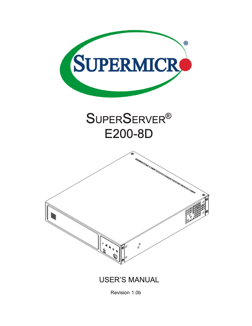 Image de la première page du manuel de l'appareil SuperServer E200-8D