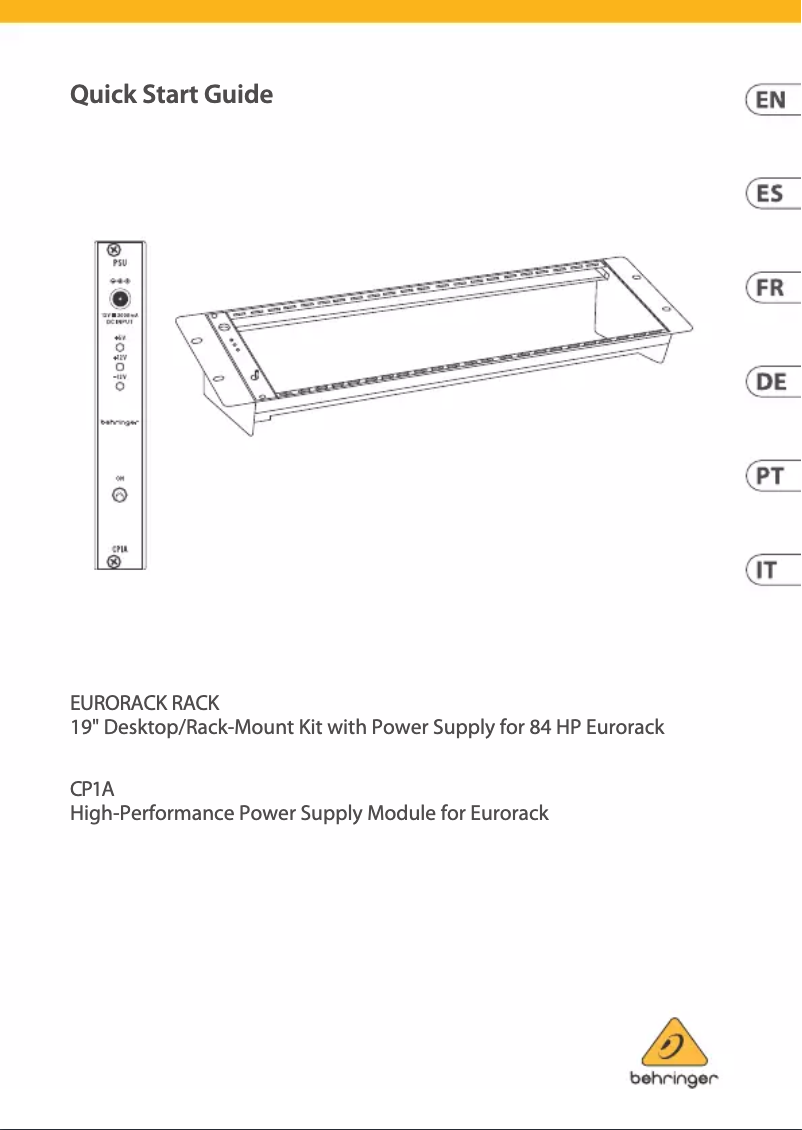 Page 1 de la notice Manuel utilisateur Behringer Eurorack Rack
