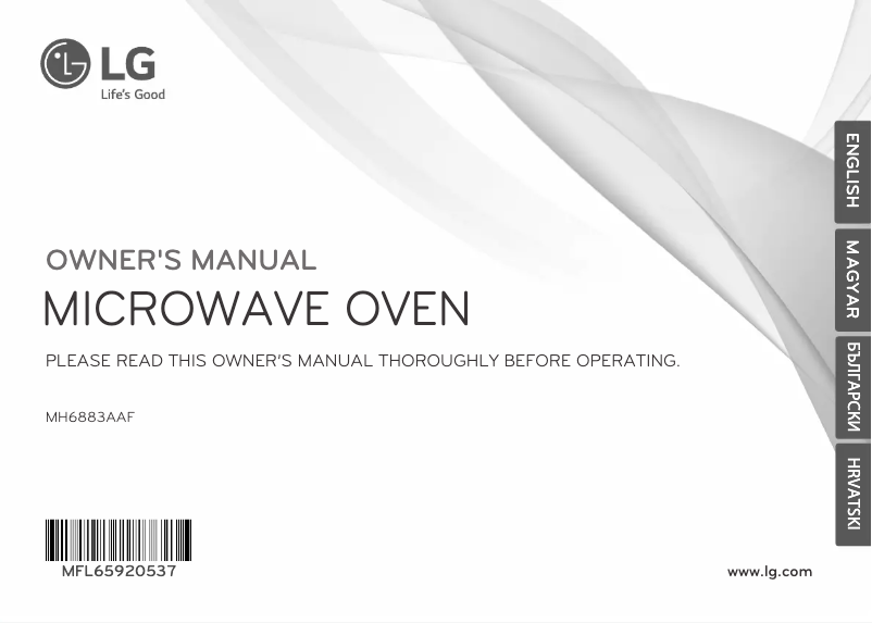 Page n°1 - Manuel utilisateur LG MH6883AAF