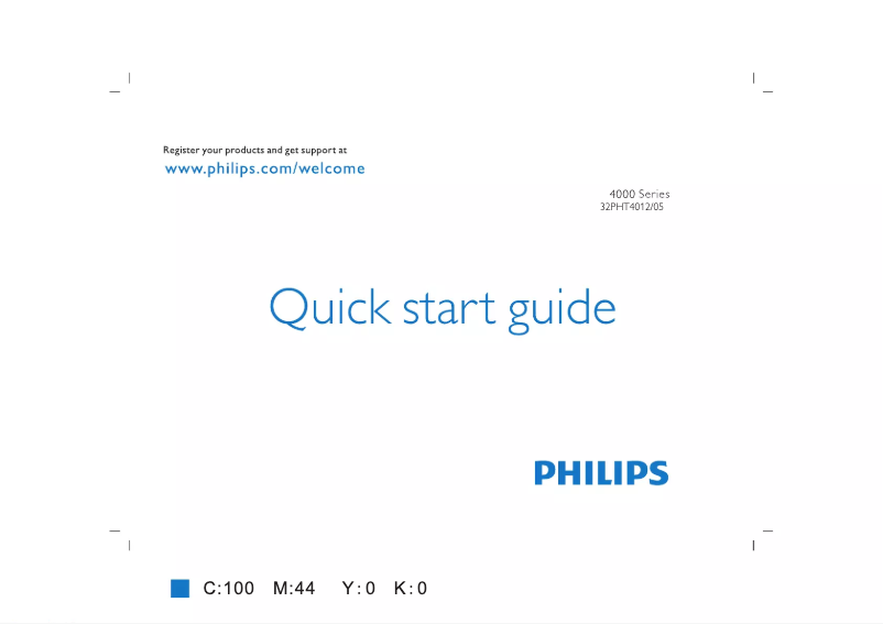 Page 1 de la notice Guide de démarrage rapide Philips 4000 series 32PHT4012