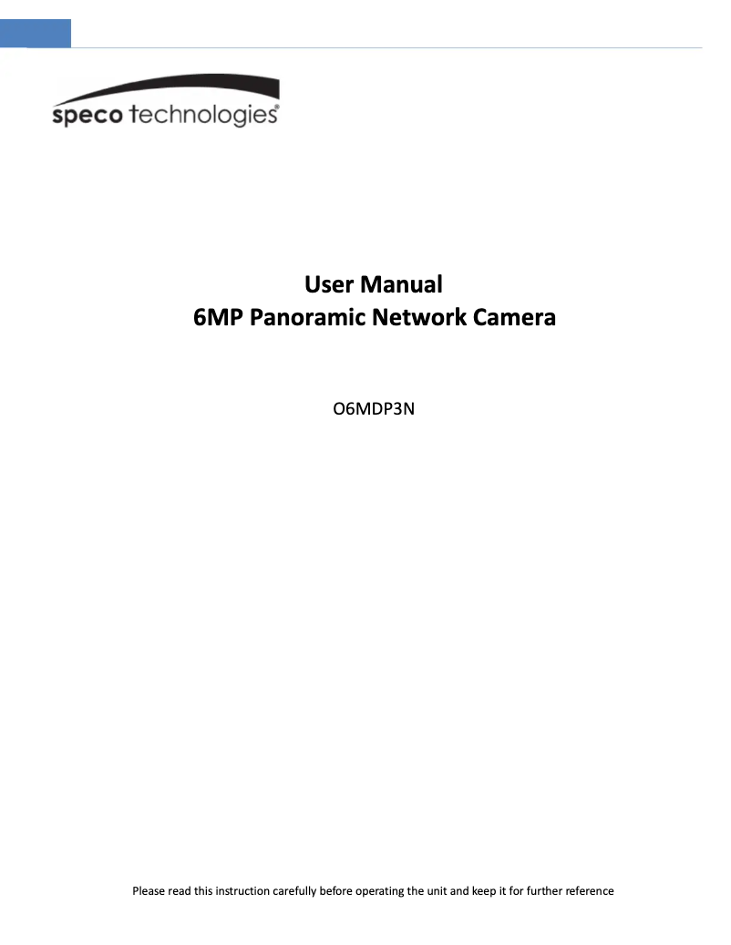 Página 1 del manual Manual de usuario Speco Technologies O6MDP3N