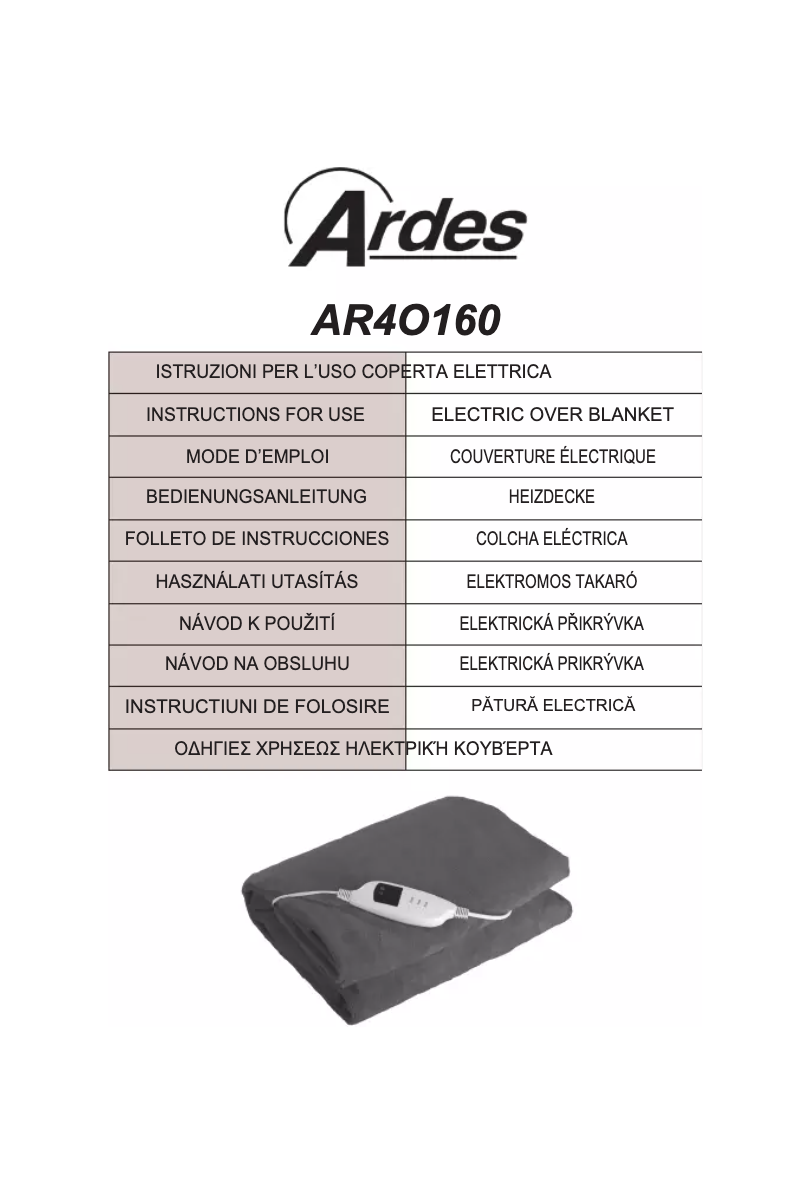 Page 1 de la notice Manuel utilisateur Ardes AR4O160