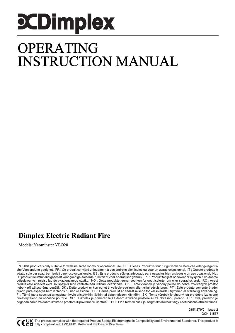 Image de la première page du manuel de l'appareil YEO20E