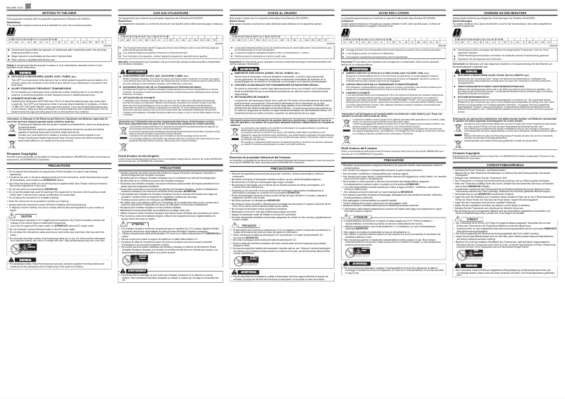 Page 1 de la notice Instructions de sécurité Kenwood TK-D840