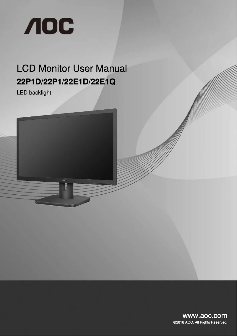 Page n°1 - Manuel utilisateur AOC Essential-line 22E1D