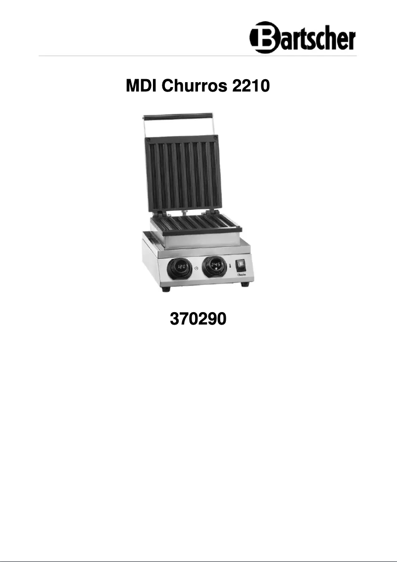 Página 1 del manual Manual de usuario Bartscher MDI Churros 2210