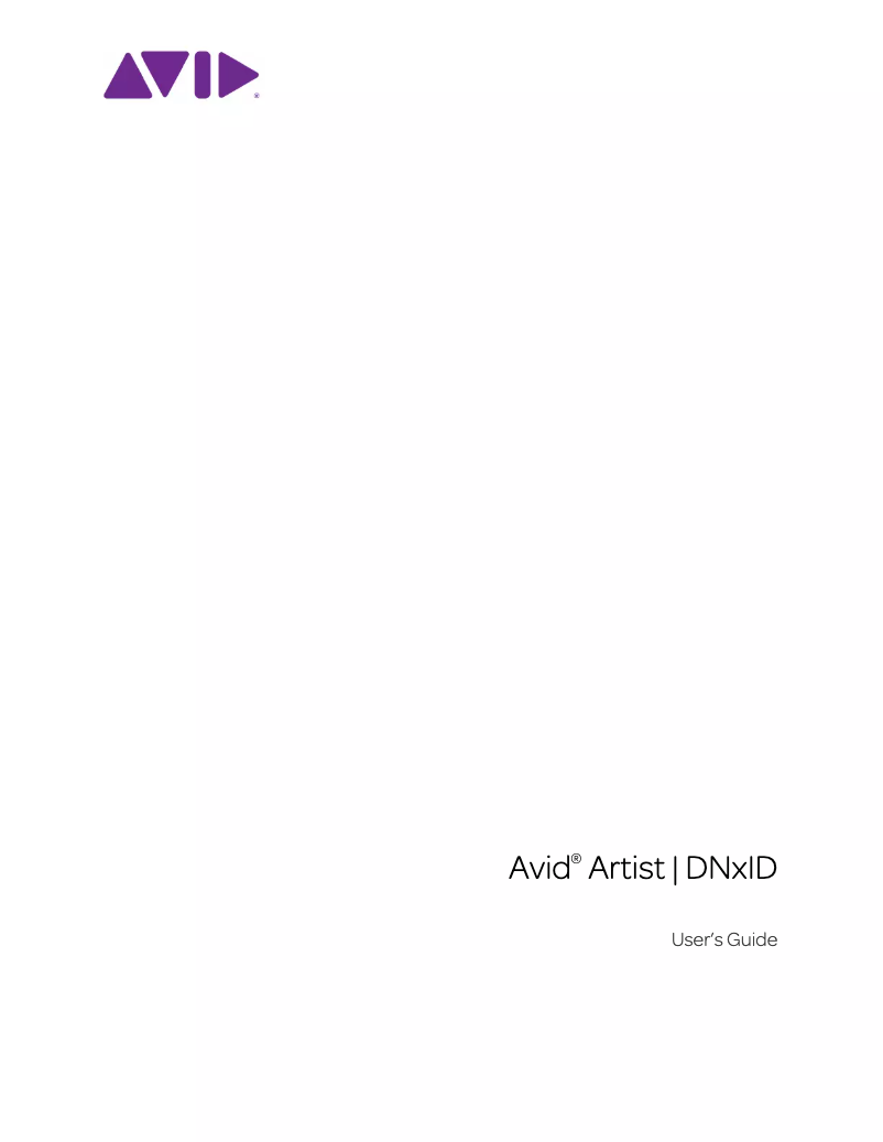 Page 1 de la notice Manuel utilisateur Avid Artist DNxID