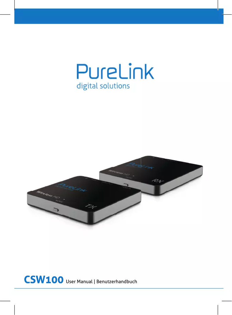 Page n°1 - Manuel utilisateur PureLink CSW100