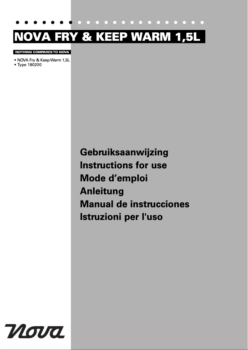 Page 1 de la notice Manuel utilisateur Nova Fry & Keep War 180200
