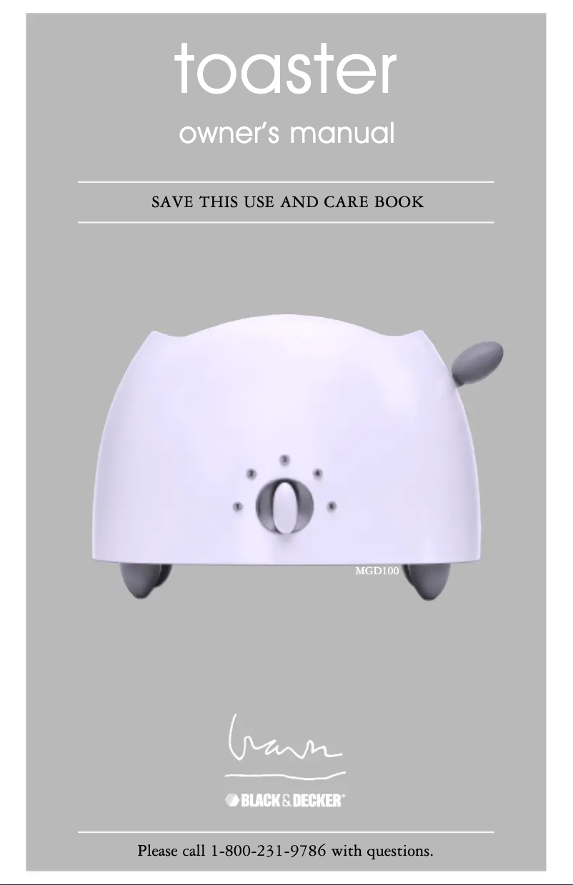 Page 1 de la notice Manuel utilisateur Black & Decker MGD100