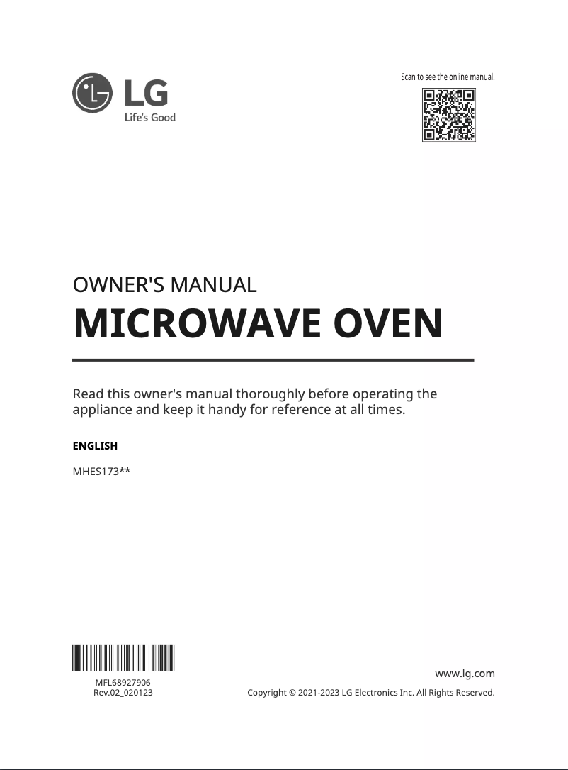 Image de la première page du manuel de l'appareil STUDIO MHES1738N