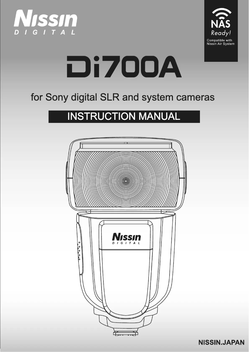 Page n°1 - Manuel utilisateur Nissin Di700A (Sony)