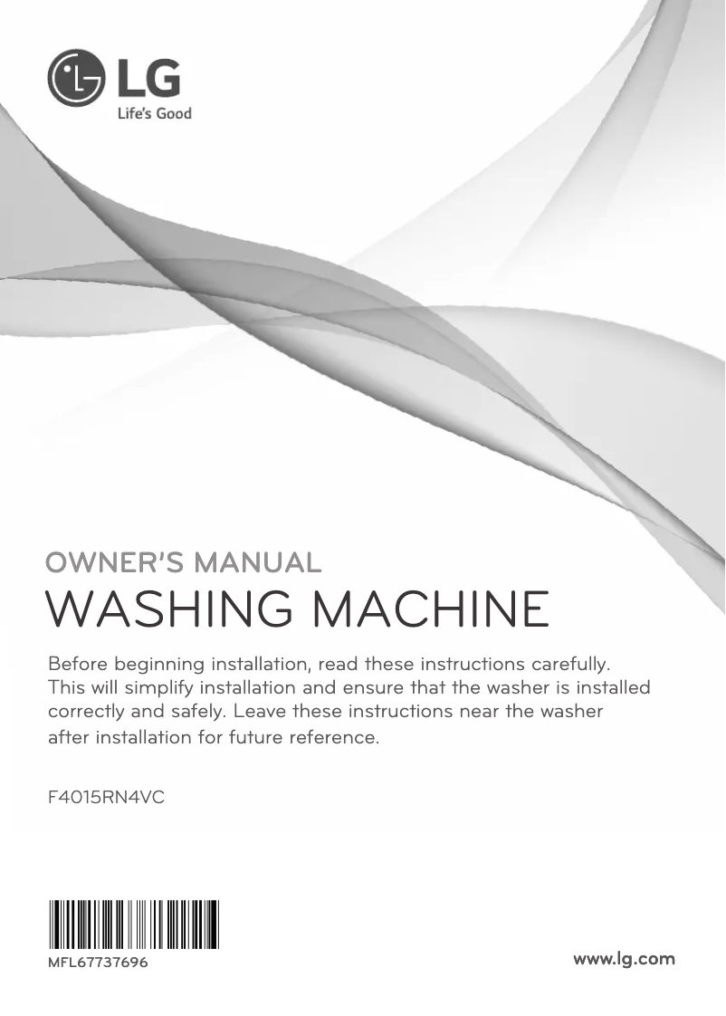 Page 1 de la notice Manuel utilisateur LG F4015RN4VC