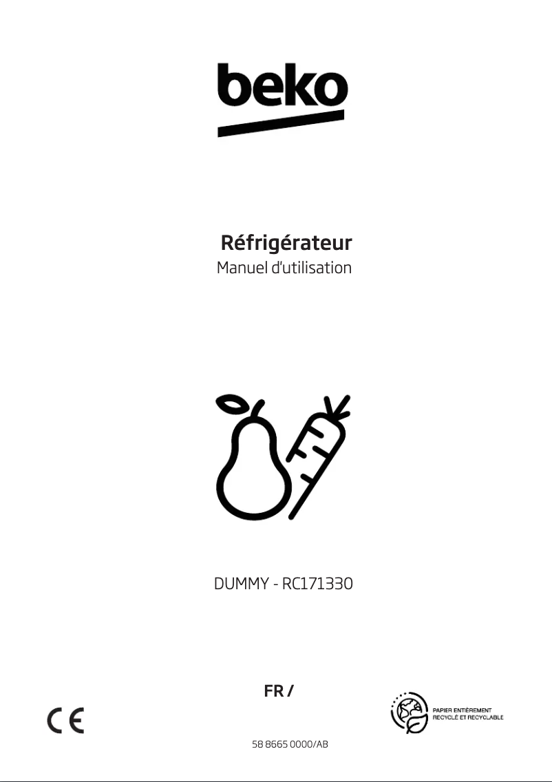 Page n°1 - Manuel utilisateur Beko DRCSE287K40MGN