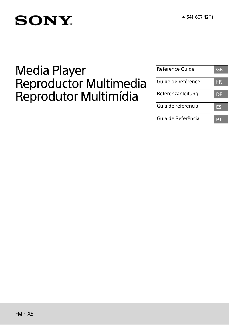 Page 1 de la notice Manuel utilisateur Sony FMP-X5