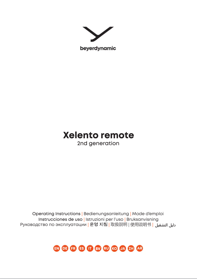 Page 1 de la notice Manuel utilisateur Beyerdynamic Xelento remote 2nd generation