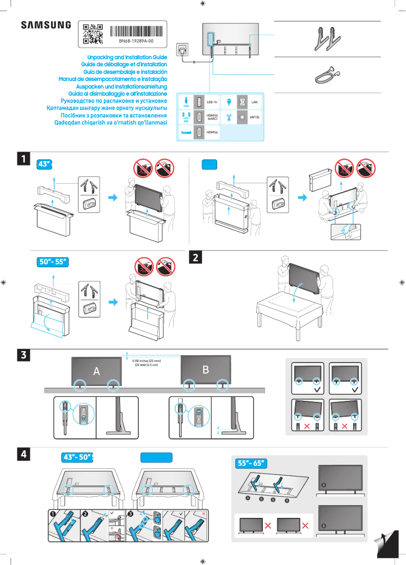 Page 1 de la notice Guide d'installation Samsung UA65DU7010U