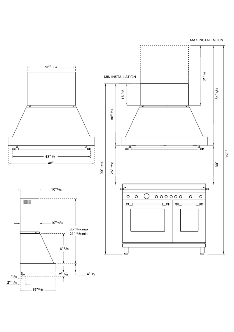 Page 1 de la notice Instructions / montage Bertazzoni KC48HERTAV