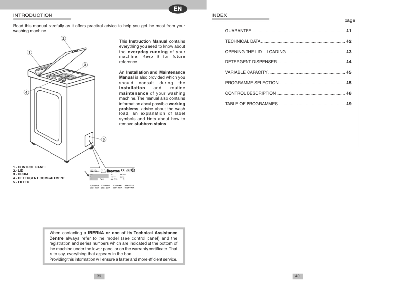 Page n°1 - Manuel utilisateur Iberna ITL 1013 T