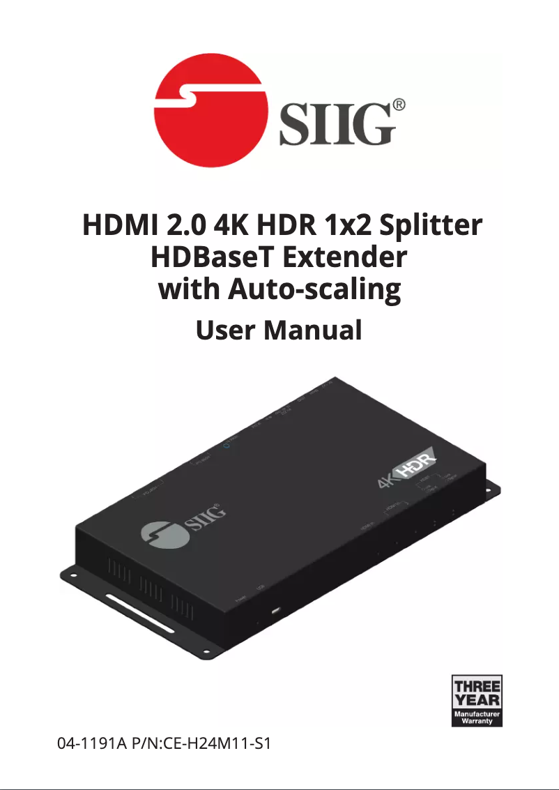 Page 1 de la notice Manuel utilisateur Siig CE-H24M11-S1