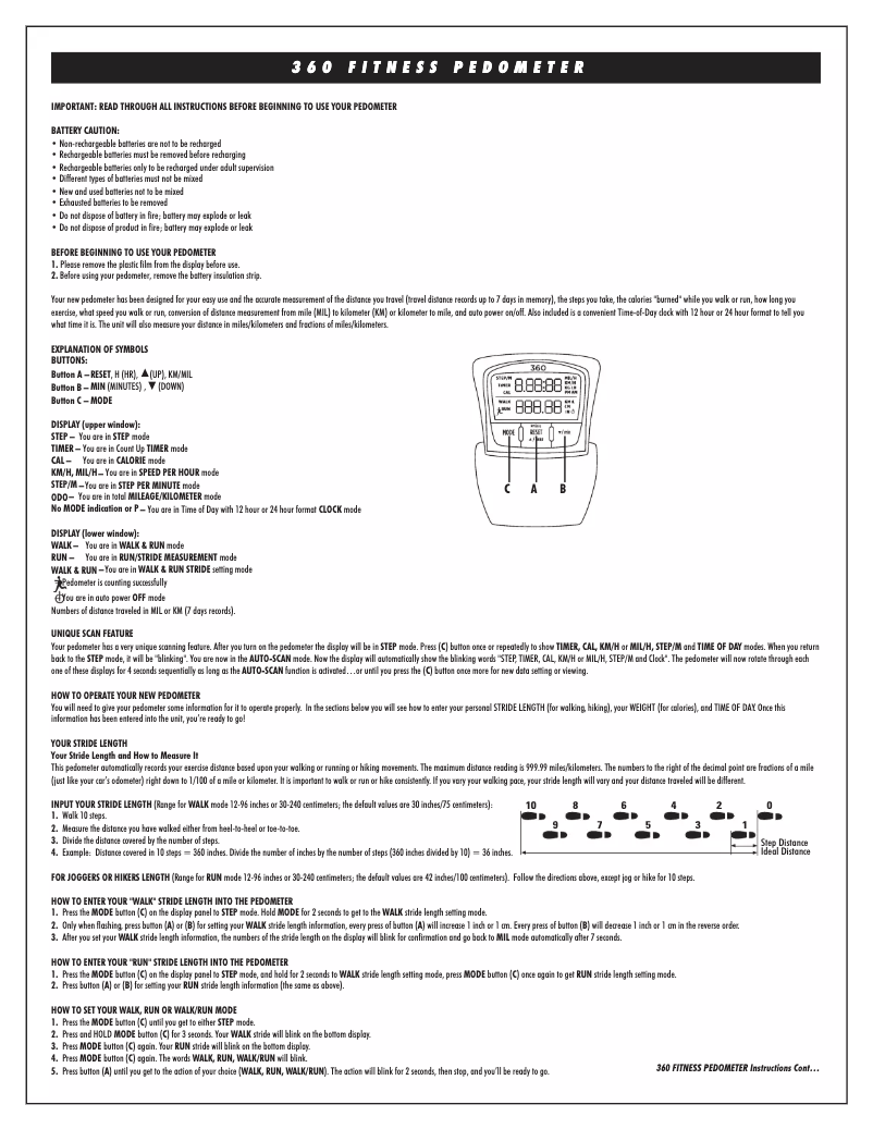 Page n°1 - Manuel utilisateur Sportline Total Fitness 360