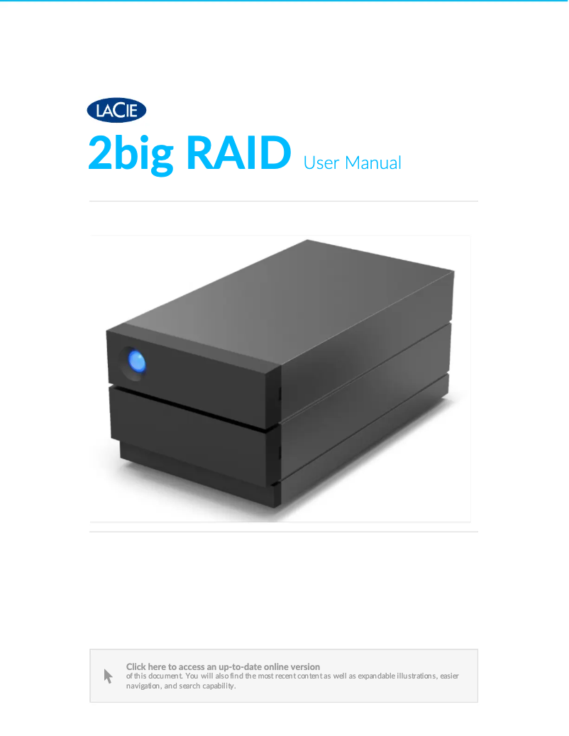 Image de la première page du manuel de l'appareil 2big RAID