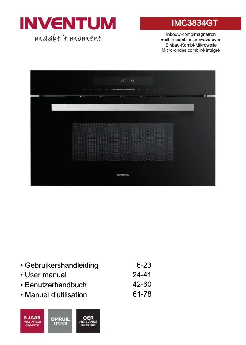 Image de la première page du manuel de l'appareil IMC3834GT