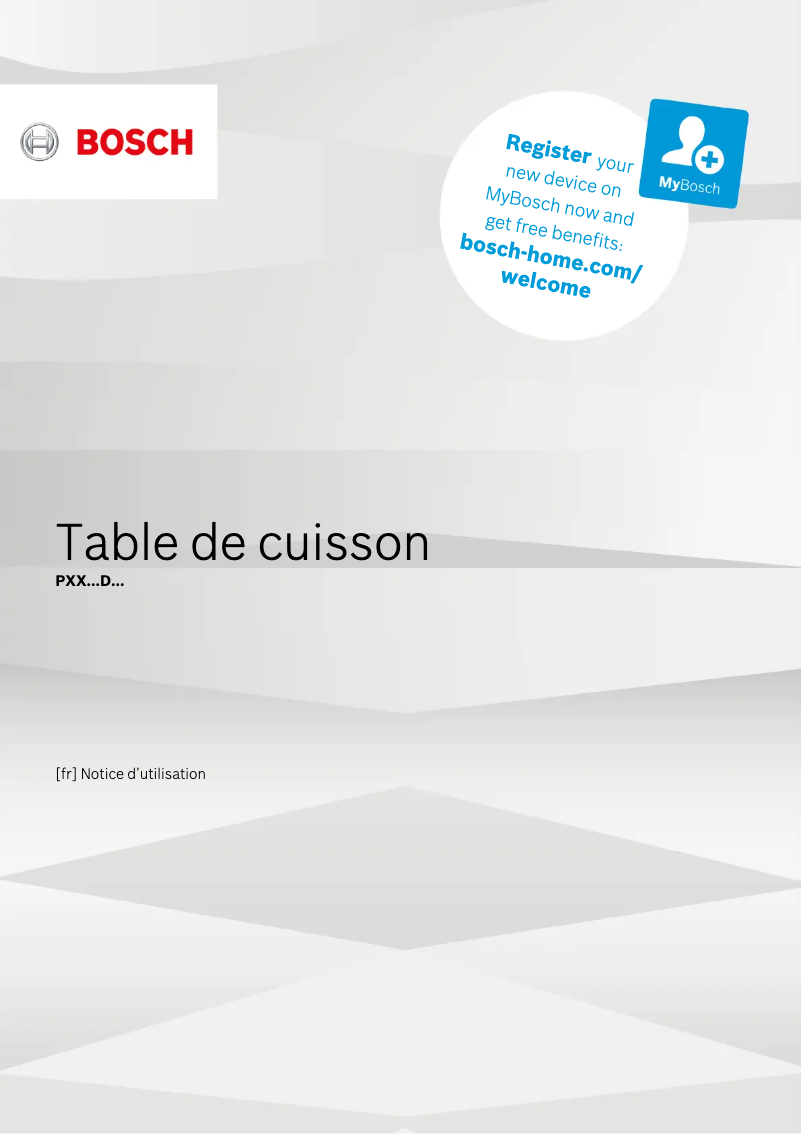 Page n°1 - Manuel utilisateur Bosch Serie | 8 PXX601DC1E