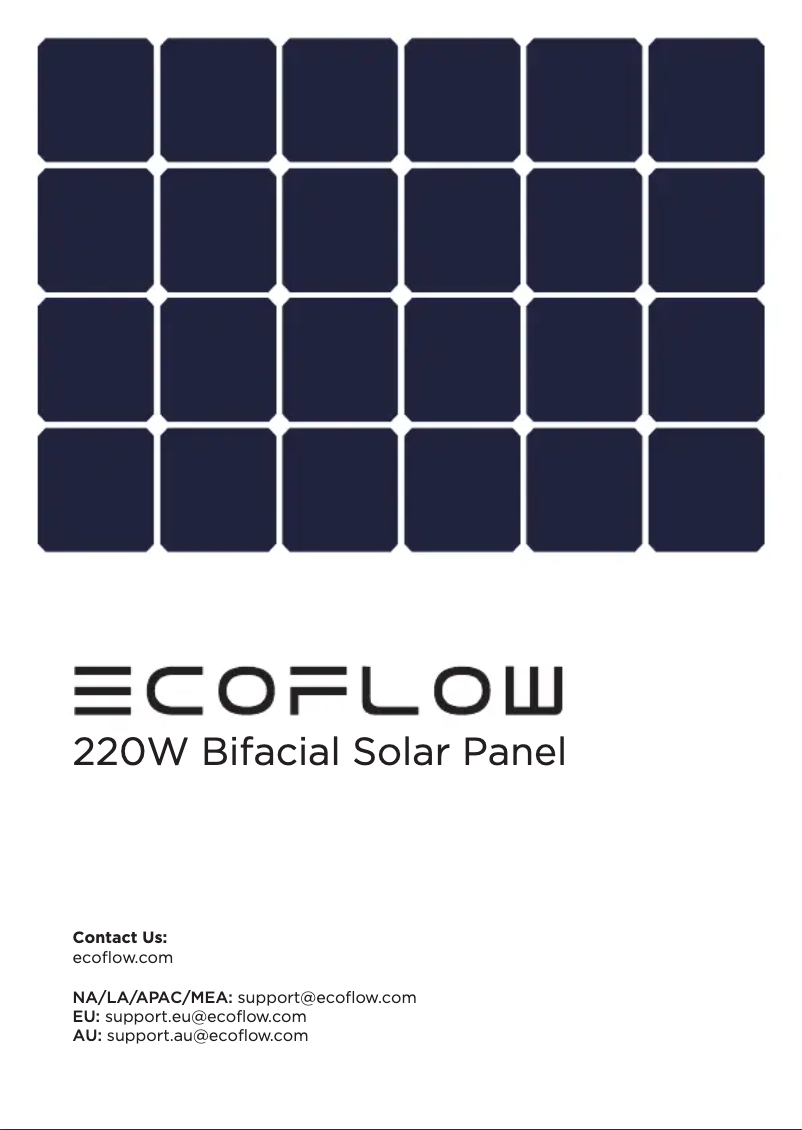 Página 1 del manual Manual de usuario EcoFlow 220W Bifacial Solar Panel