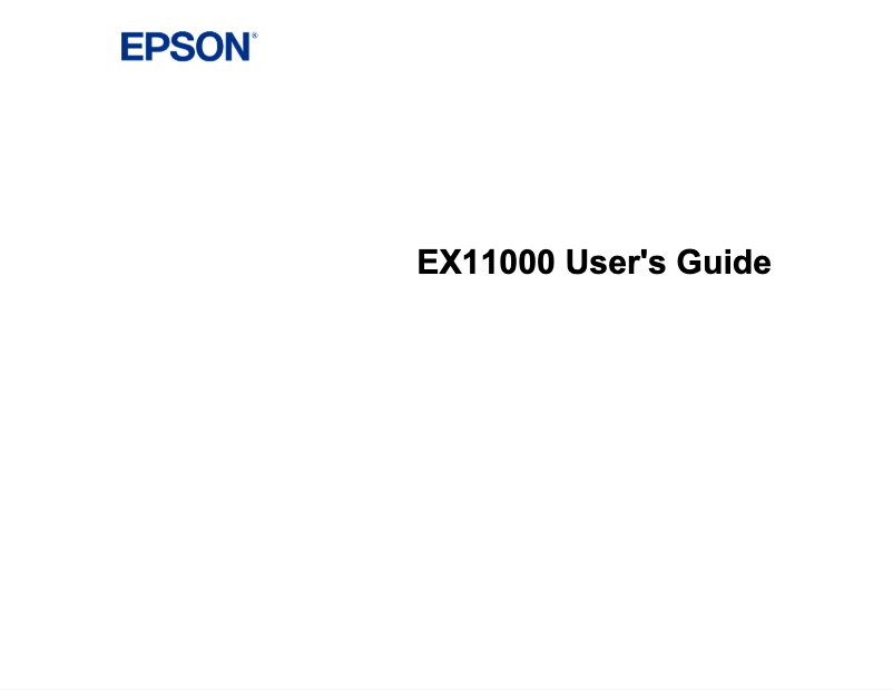 Page n°1 - Manuel utilisateur Epson Pro EX11000