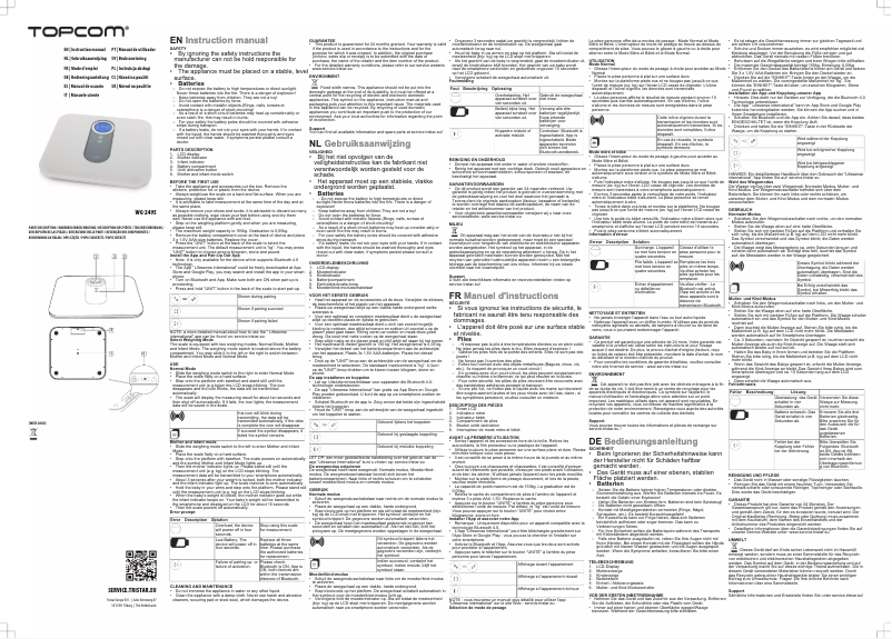Page 1 de la notice Manuel utilisateur Topcom WG-2495
