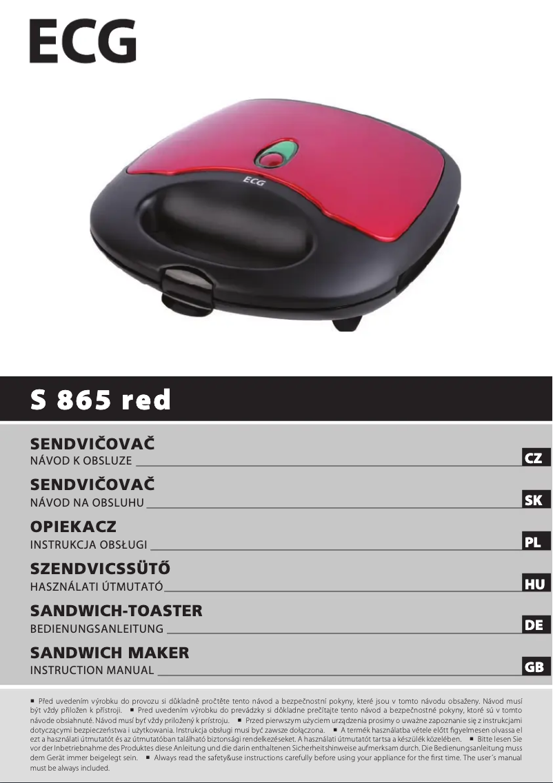 Page n°1 - Manuel utilisateur ECG S 865