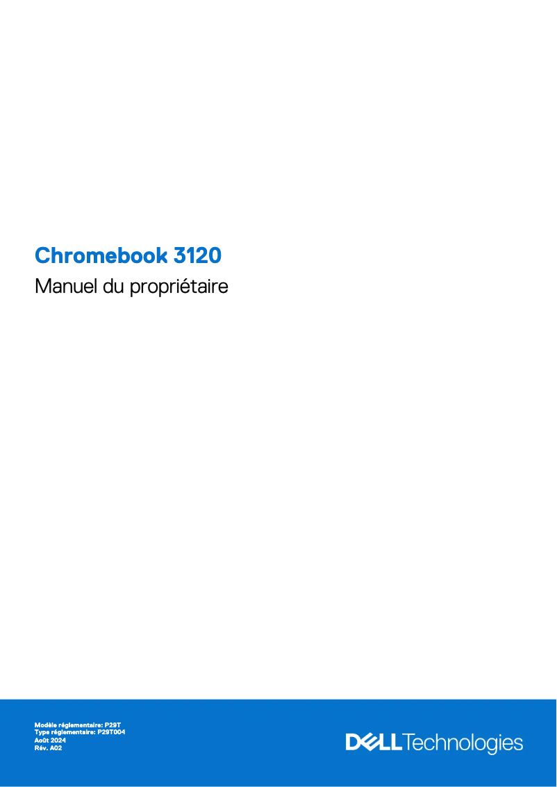Page 1 de la notice Manuel utilisateur Dell Chromebook 3120