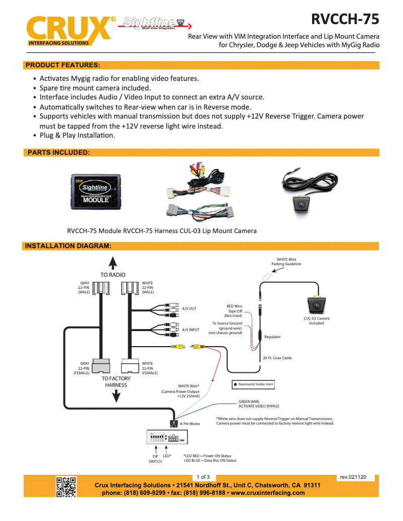 Image de la première page du manuel de l'appareil RVCCH-75