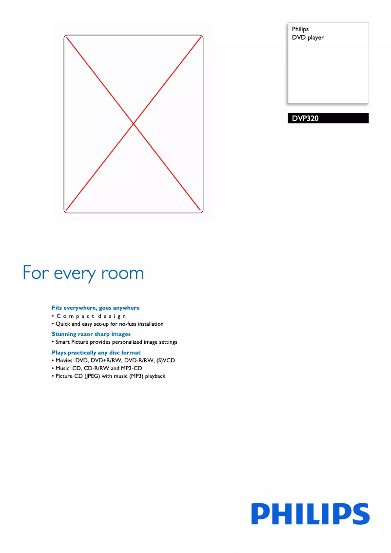 Page 1 de la notice Brochure Philips DVP320